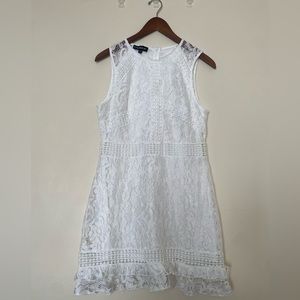 Elegant Emily Bazar white crochet dress